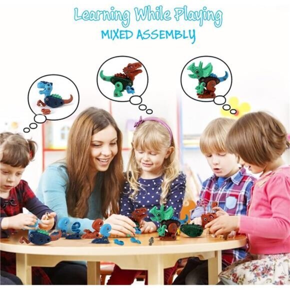 Kids Toys Stem Dinosaur Toy for Kids 3-5 Learning Educational Building Sets - Picture 5 of 6
